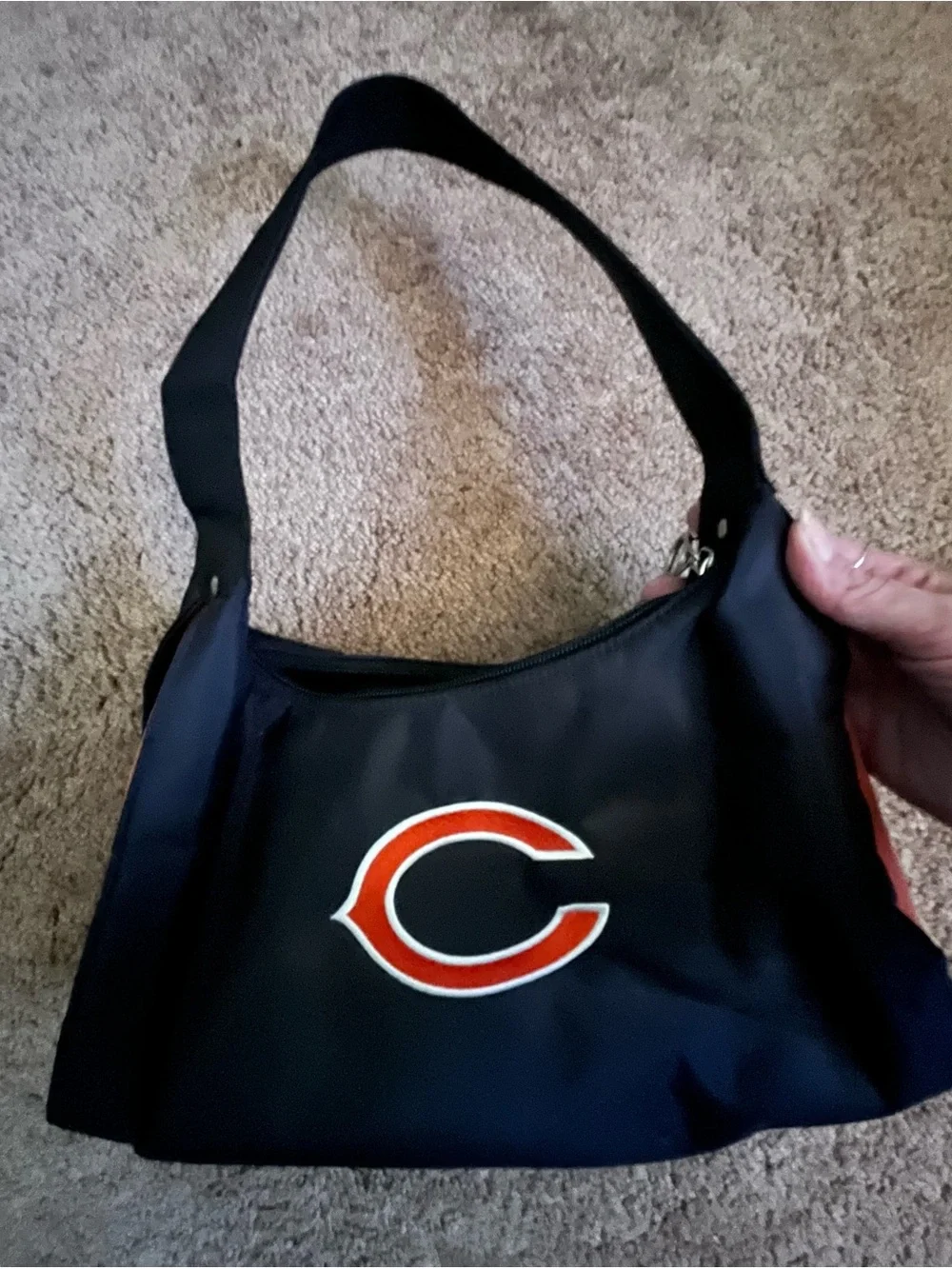 Chicago Bears Navy and Orange Logo Shoulder Bag